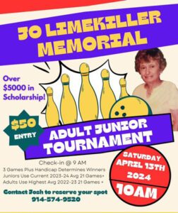 Jo Limekiller Memorial Adult Junior Tournament.